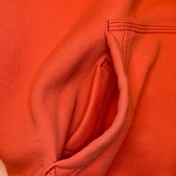 Carhartt Relaxed Fit Hoodie Womens XS 0-2 Orange Kangaroo Pocket Pullover Logo - Picture 6 of 12